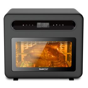 Geek Chef Steam Air Fryer Toast Oven Combo , 26 QT Steam Convection Oven Countertop , 50 Cooking Presets, With 6 Slice Toast, 12 In Pizza, Black Stain