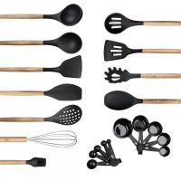 Kitchen Utensils Set, 21 Piece Wood and Silicone, Cooking Utensils, Dishwasher Safe and Heat Resistant Kitchen Tools