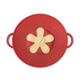 Kitchen Silicone Stockpot Soup Anti-overflow Pot Cover Home (Option: Red-325MM)