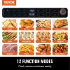 VEVOR 12-IN-1 Air Fryer Toaster Oven, 25L Convection Oven, 1700W Stainless Steel Toaster Ovens Countertop Combo with Grill, Pizza Pan, Gloves, 12 Slic