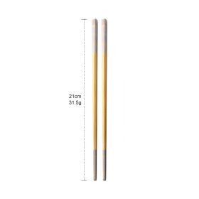 304 Stainless Steel Chopsticks Household Alloy Restaurant Color Laser Square-headed (Option: Short Gold)